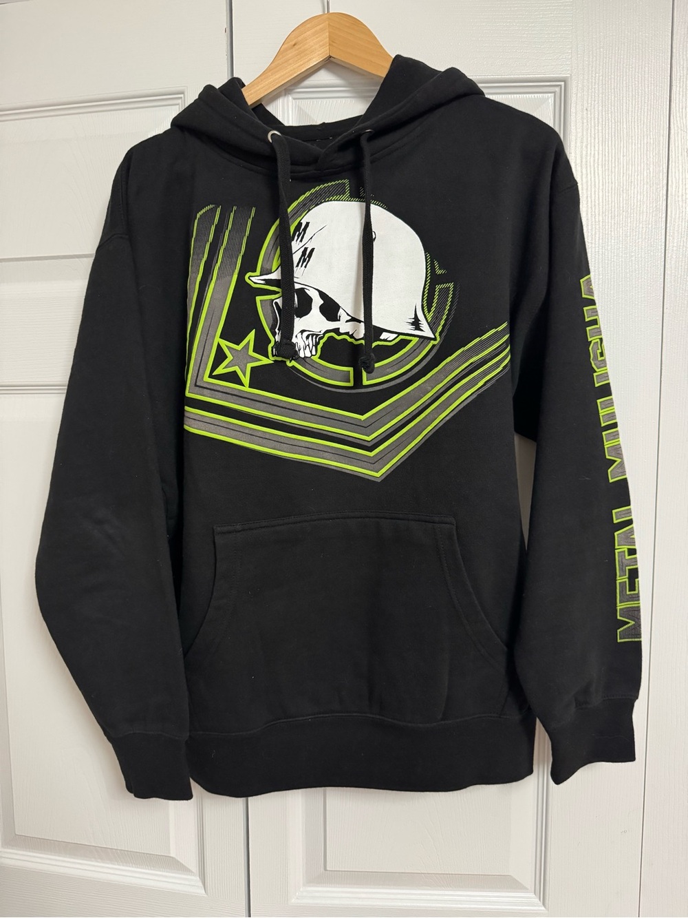 Men’s Metal Mulisha Black & Lime Skull Pullover Hoodie